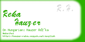 reka hauzer business card